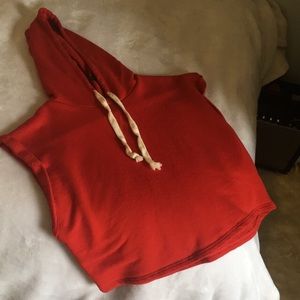 Red Crop top hoodie
